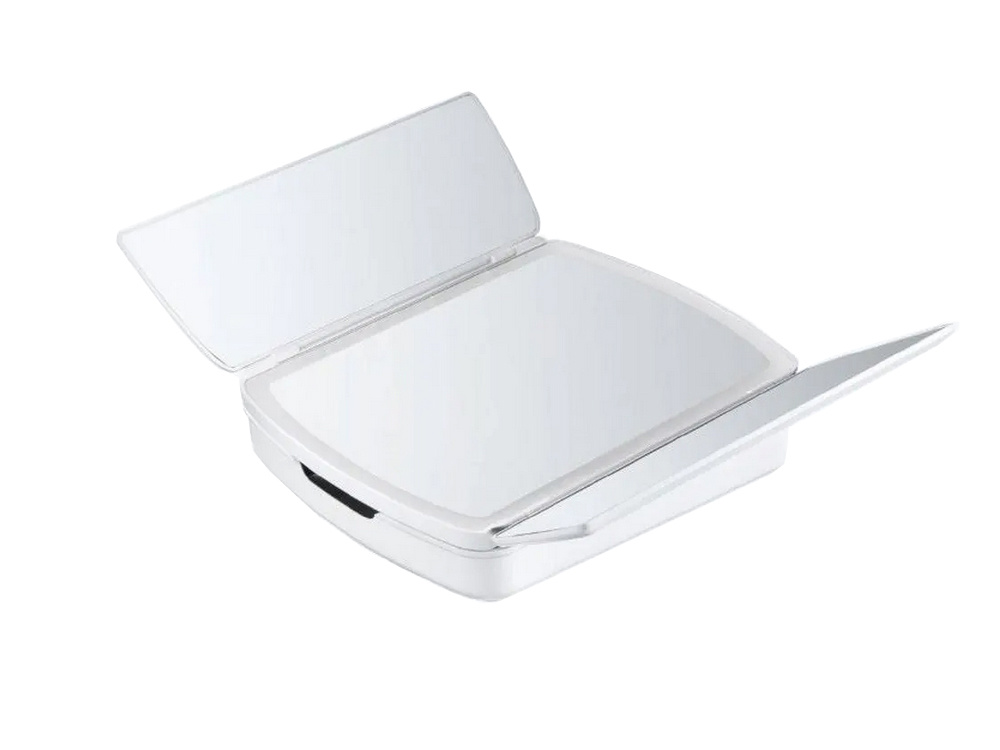 Folding LED Light Makeup Mirror Table Desk Cosmetic Vanity Mirror, White (5)