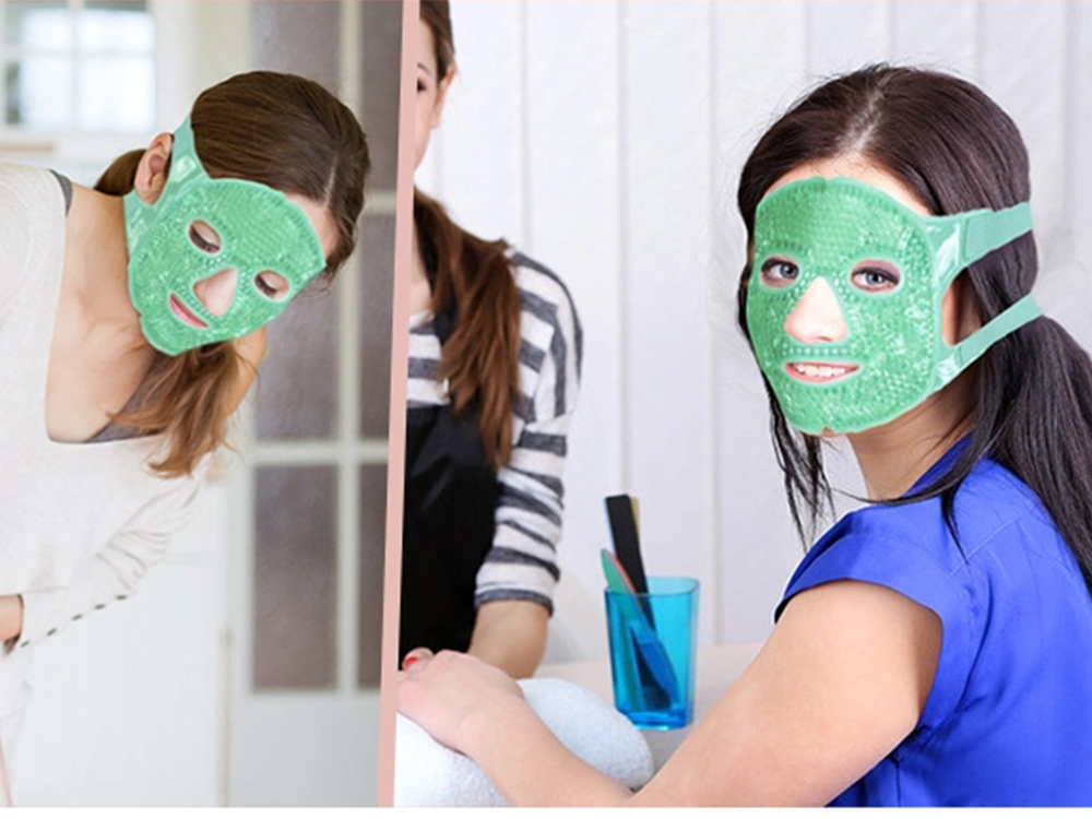 Cooling Gel Face Mask Relaxing Face Compress, Green (4)
