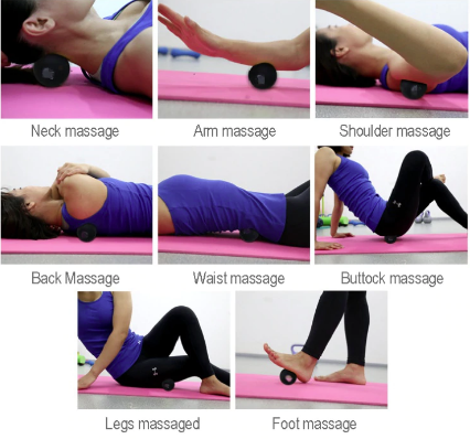 Massage Therapy Trigger Point Yoga Lacrosse Roller Balls Myofascial, Black (1)