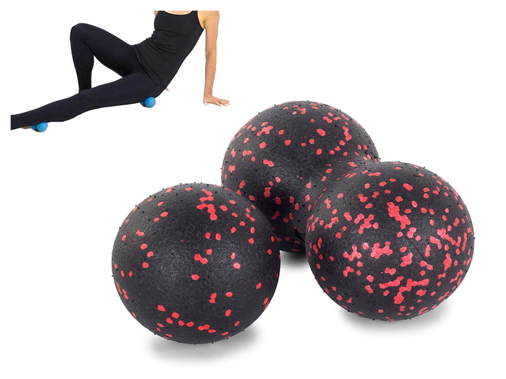 Set of Single Massage Motion Ball and Double Hard Fascial Yoga Fitness Therapy Ball, Mixed Colors (1)