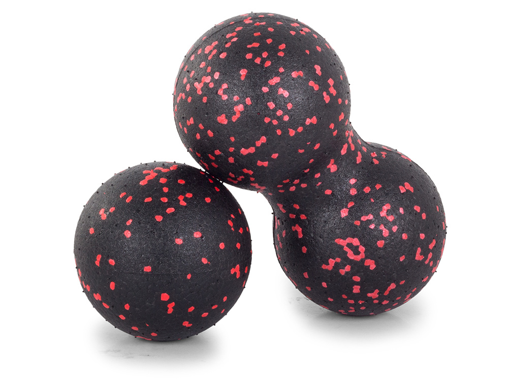 Set of Single Massage Motion Ball and Double Hard Fascial Yoga Fitness Therapy Ball, Mixed Colors (3)