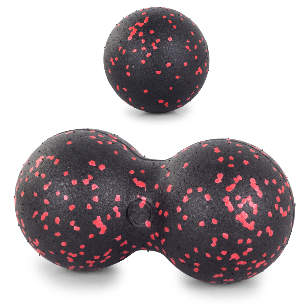 Set of Single Massage Motion Ball and Double Hard Fascial Yoga Fitness Therapy Ball, Mixed Colors (7)