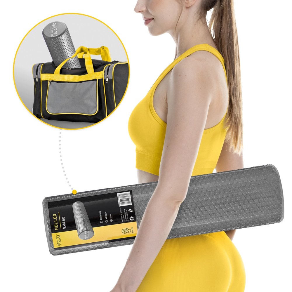 Textured Foam Massage Roller CARE+ 60 cm, Grey (0)