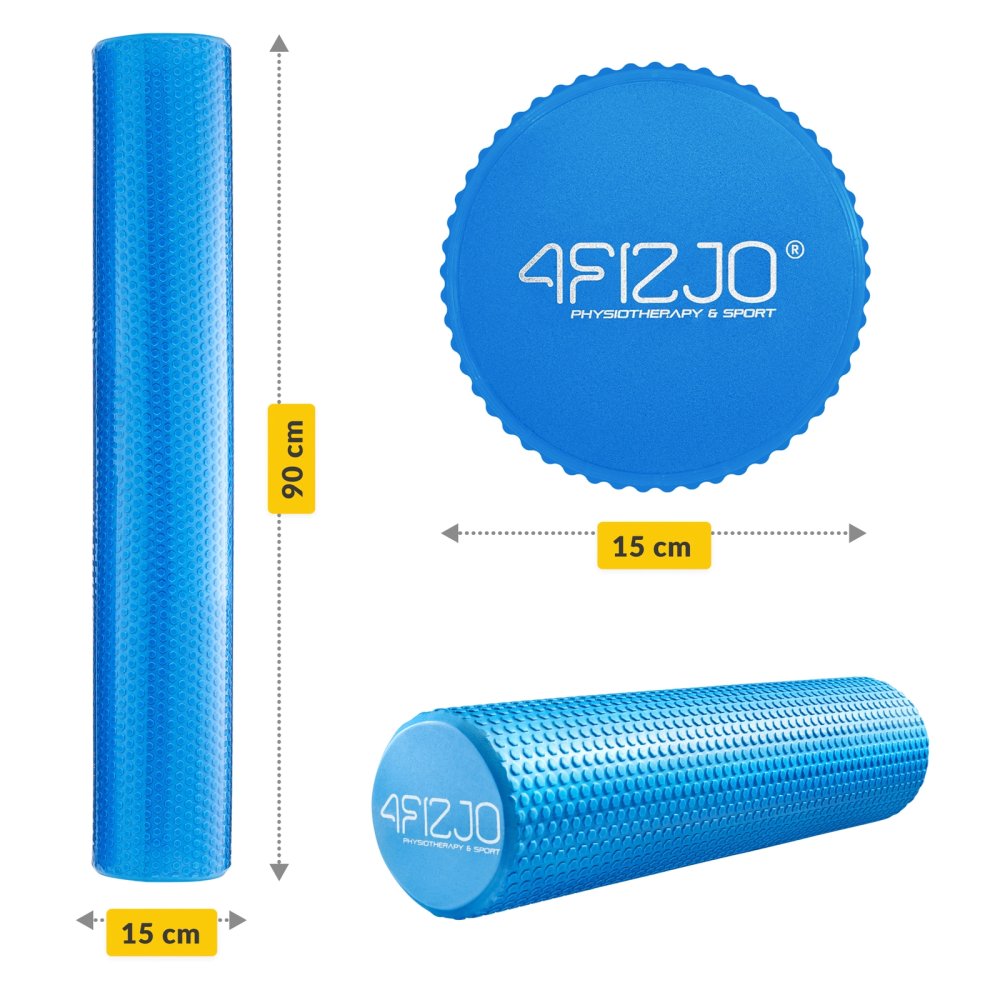 Textured Foam Roller for Massage CARE+ 4FIZJO 90 cm, Blue (1)