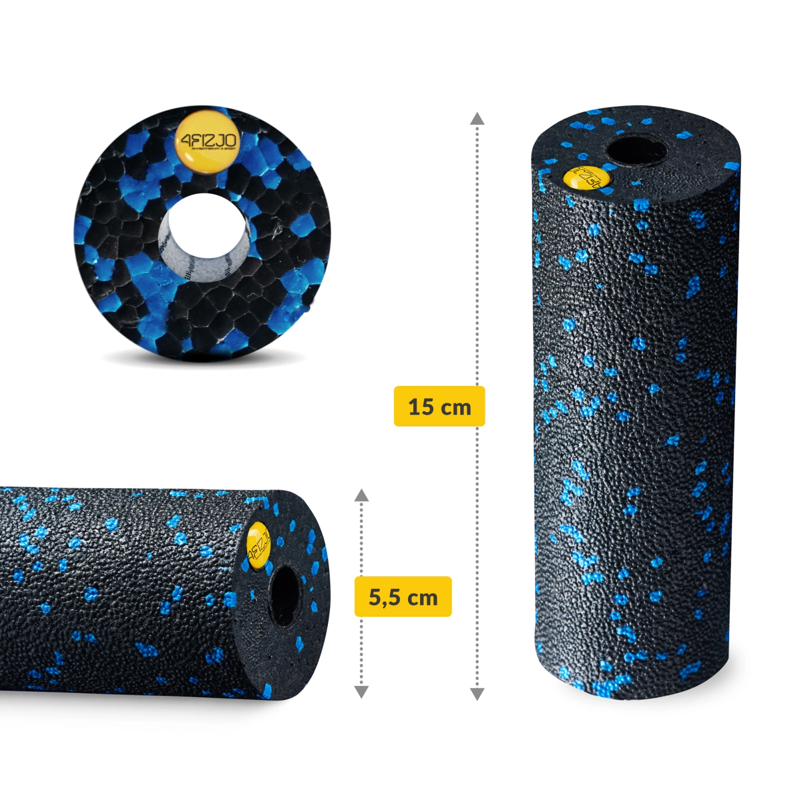 EPP Mini Foam Roller for Massage 15 cm, black and blue (1)