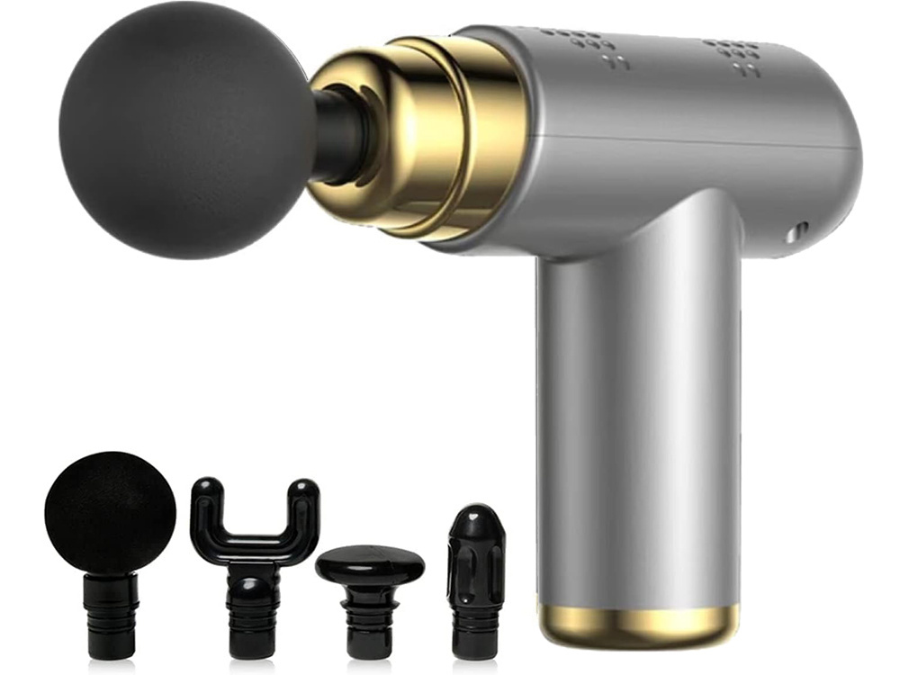 Powerful Mini Massage Gun, Portable Percussion Muscle Massager, Grey (1)