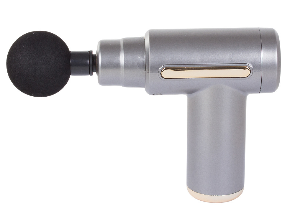 Relaxing Mini Muscle Massager Gun with 4 Nozzles Wireless Massage Device, Silver (3)
