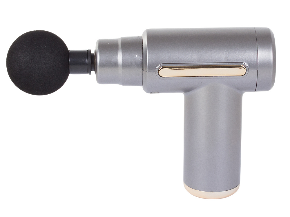 Relaxing Mini Muscle Massager Gun with 4 Nozzles Wireless Massage Device, Silver (5)