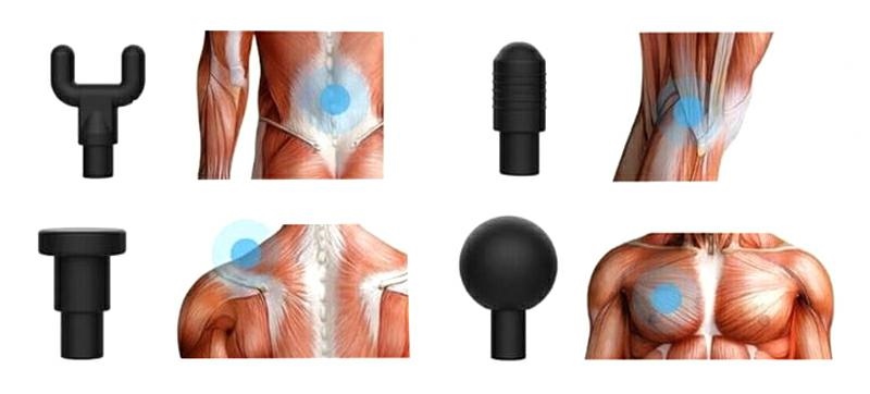 Relaxing Wireless Muscle Massager Pistol Device with Massage Heads, Black (0)