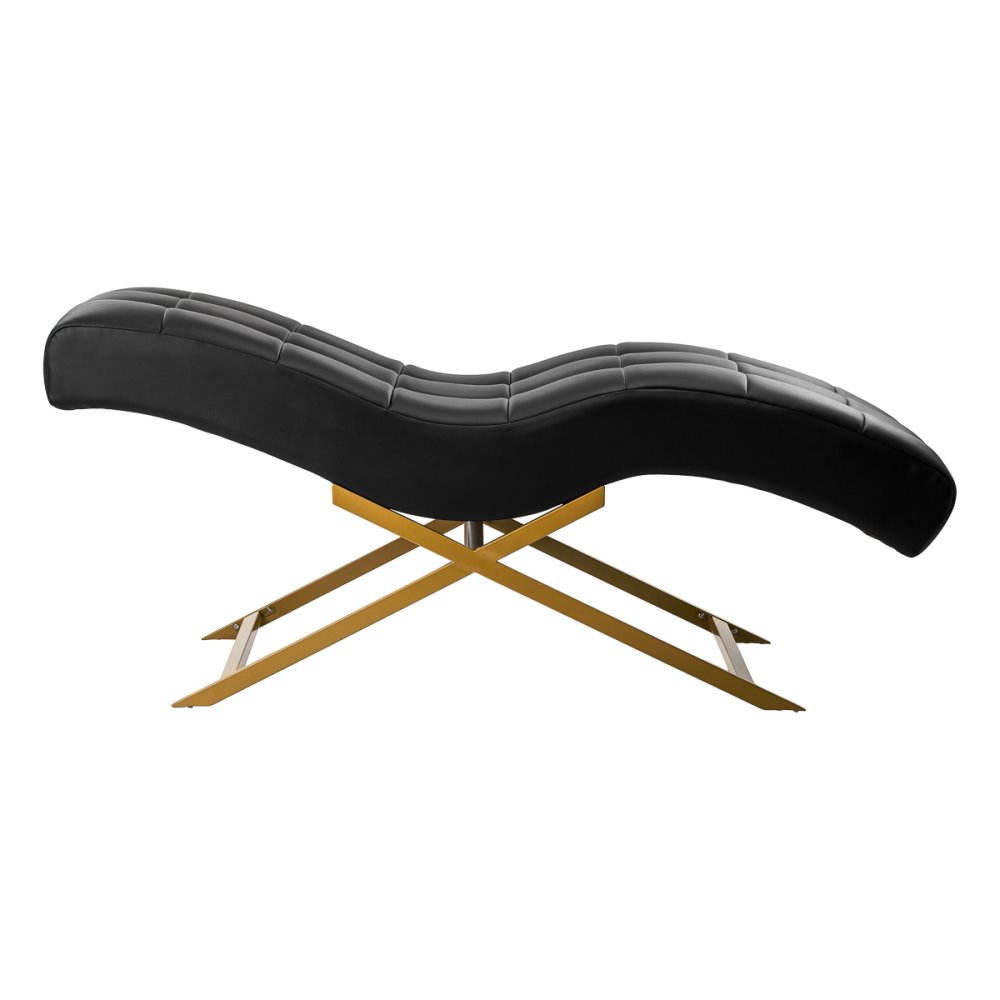 Eyelash Extension Bed Sillon Alba, Black with Gold Base (2)