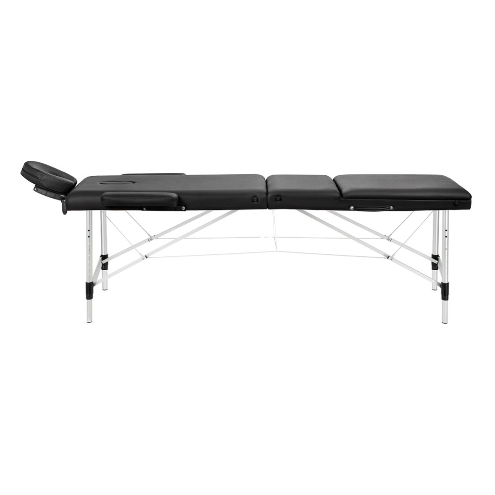Portable Massage Table Balance 3 Section Aluminum Folding Spa Bed, Black (1)