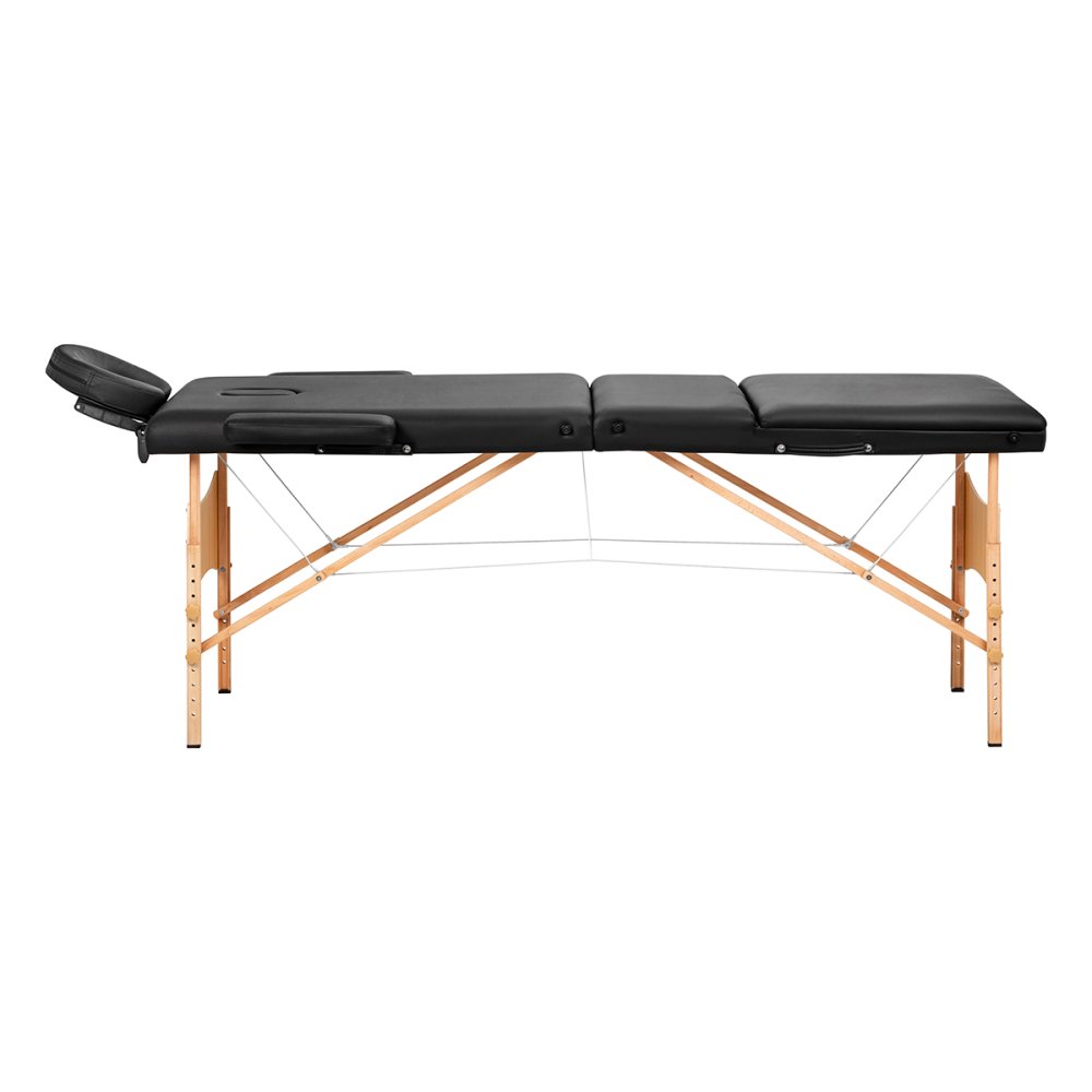 Portable Massage Table Balance Lux 3 Section Wooden 190x70, Black (1)