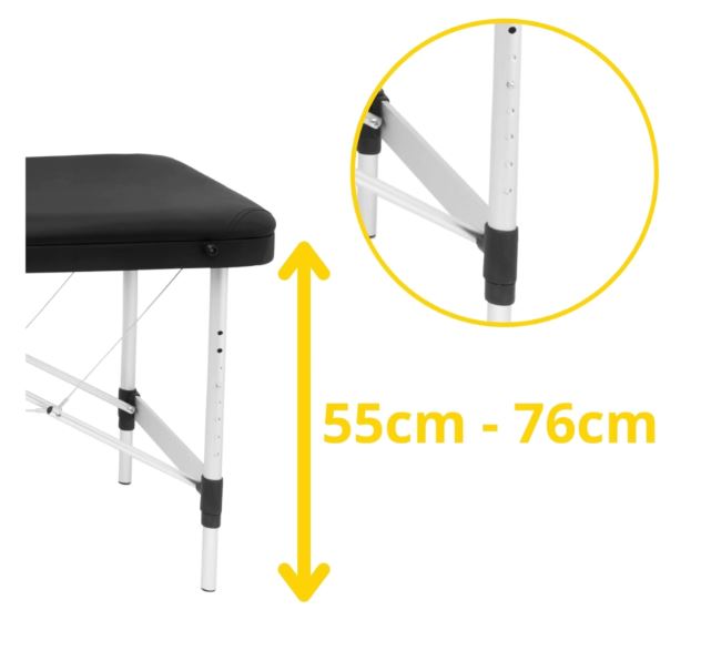 4FIZJO Foldable Aluminum Massage Table 2 Sections, Black (3)