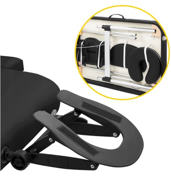 4FIZJO Foldable Aluminum Massage Table 2 Sections, Black (4)