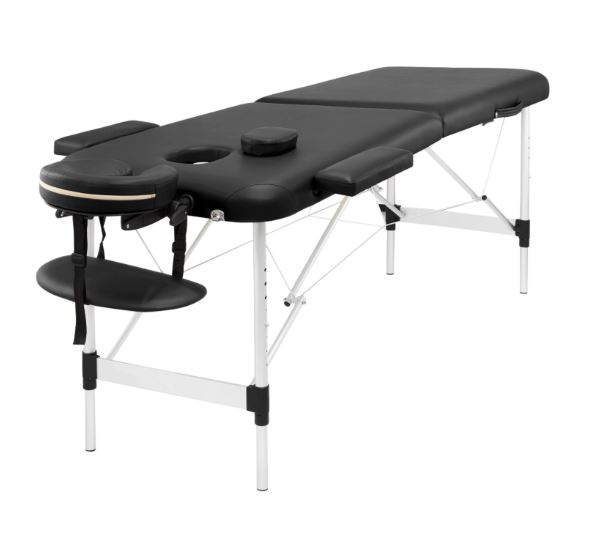 4FIZJO Foldable Aluminum Massage Table 2 Sections, Black (9)