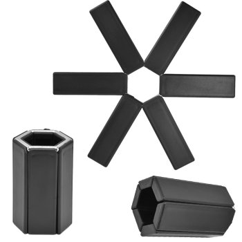 Foldable hot pot and pan trivet 19 cm, black