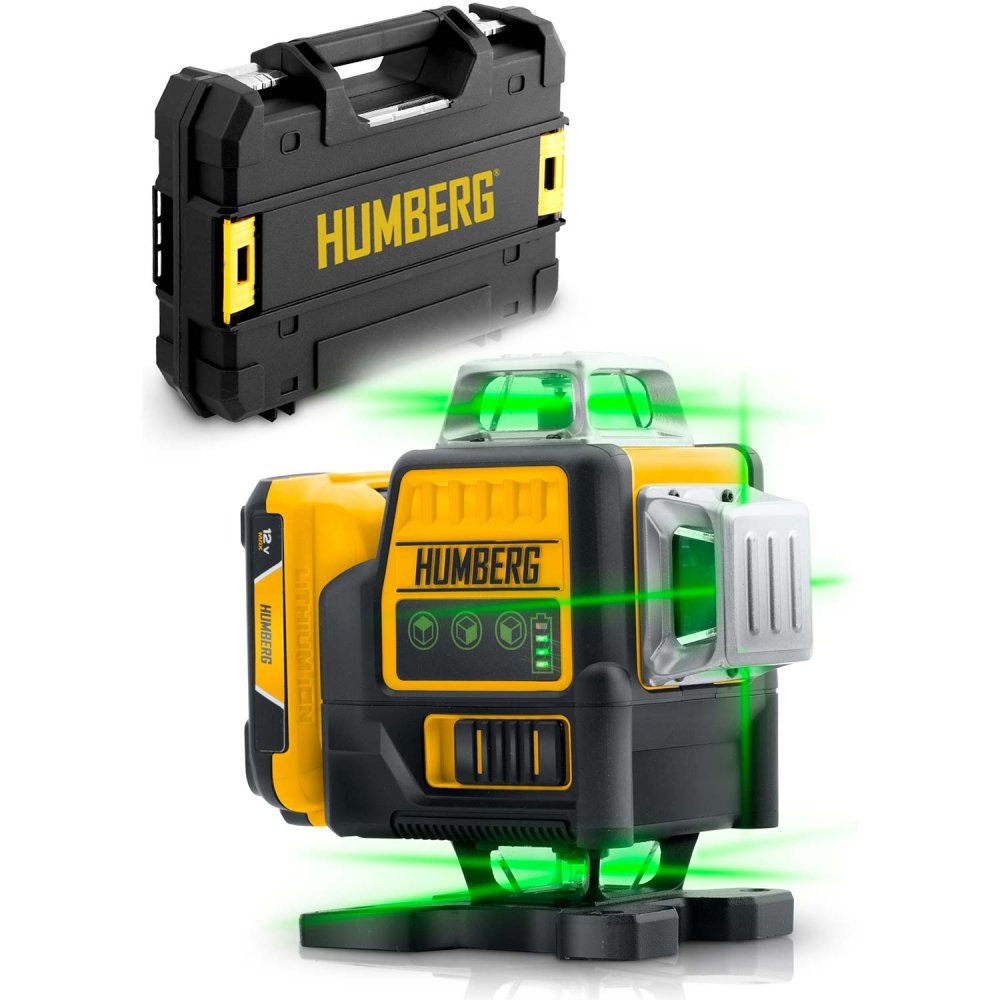 Humberg HM-171 Self-Leveling Cross-Line Laser Level with Tripod and Case (2)