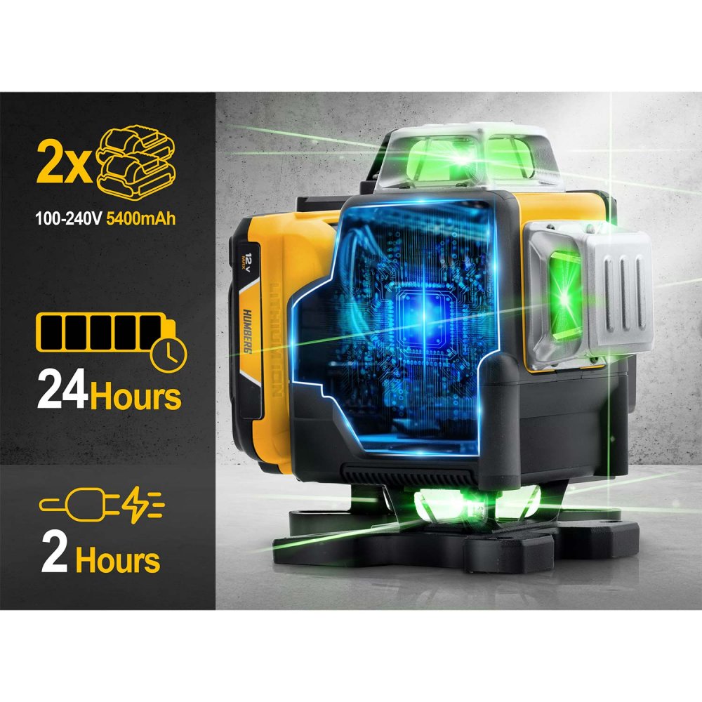 Humberg HM-171 Self-Leveling Cross-Line Laser Level with Tripod and Case (3)