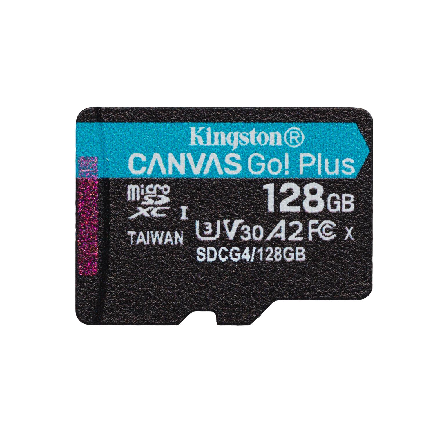Kingston 128GB microSDXC Memory Card Canvas Go Plus 200MBps A2 U3 V30