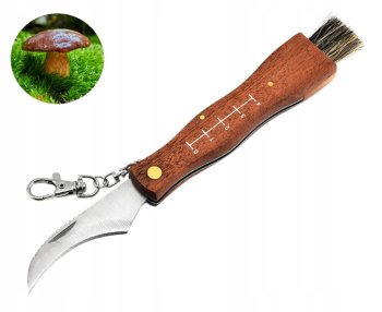 Folding Pocket Knife with a Brush for Mushroom Hunting Foraging (Mushrooming)