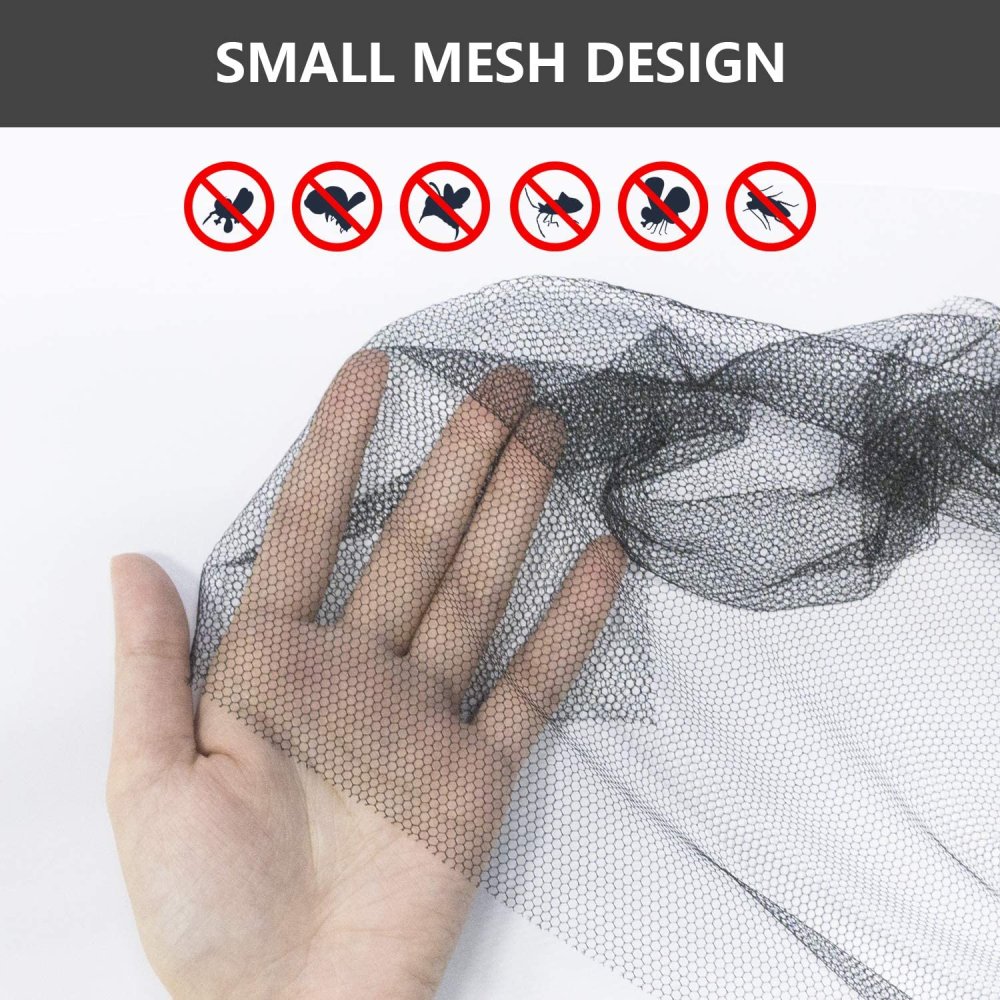 Mosquito Mesh Net Anti-Insect Screen for Windows - 180x150cm, Black (0)