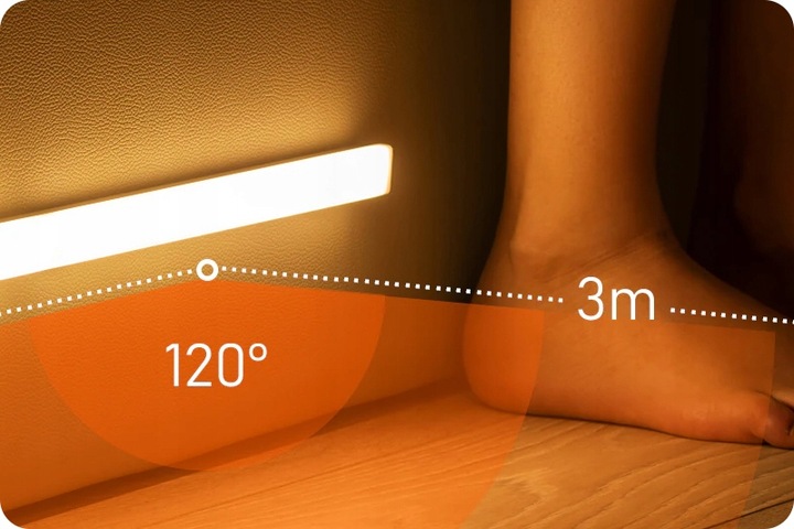 Kitchen Tabletop and Cabinet LED Lamp with Motion Sensor Wireless Night Light for Wardrobe, Stair etc. - 50cm, White (4)