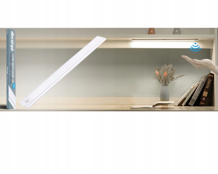 Kitchen Tabletop and Cabinet LED Lamp with Motion Sensor Wireless Night Light for Wardrobe, Stair etc. - 50cm, White (9)