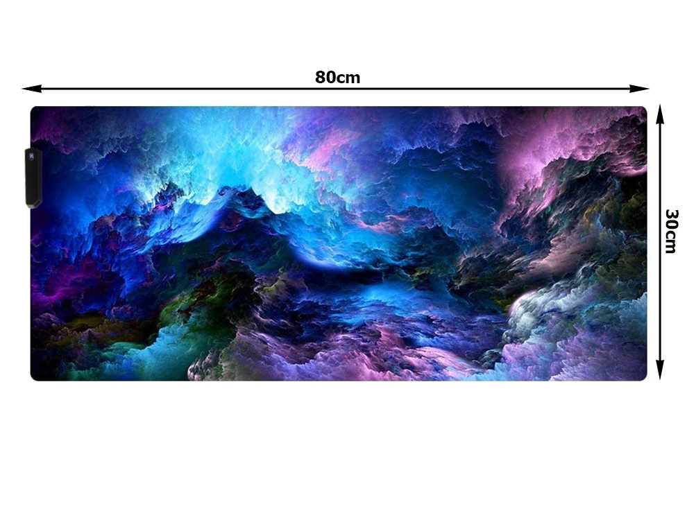 RGB LED Backlit Computer Table Carpet Mat Mouse Pad Cosmos, 30x80cm (0)