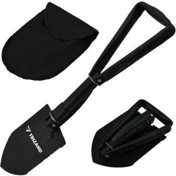 Folding Camping Shovel 3-in-1 Multitool with Pickaxe and Saw, Black