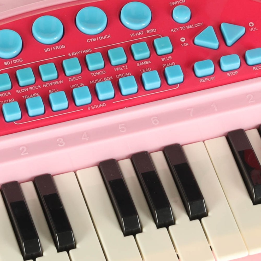 Kids Keyboard Piano with Microphone and Stand 37 Keys, Pink (3)