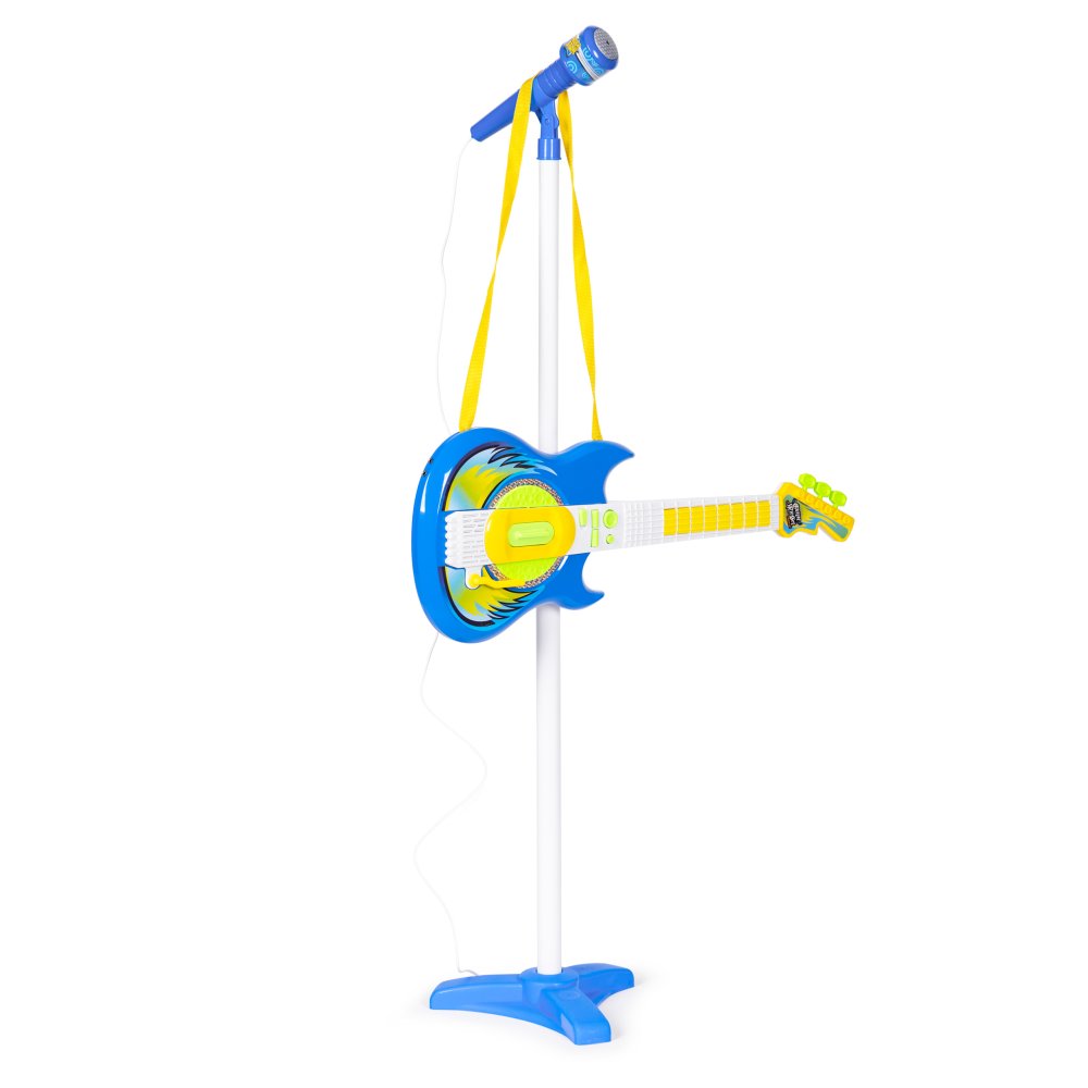 Kids Electric Guitar Set with Microphone Stand and MP3 Input, Blue (2)