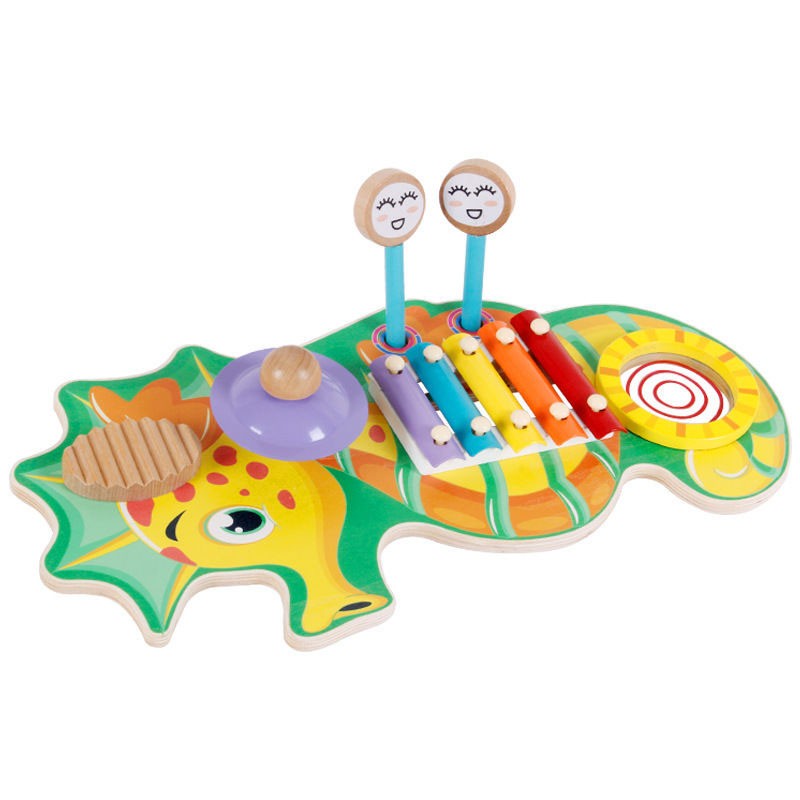 Wooden Musical Instrument Set for Kids with 5-Note Xylophone Bl-20603 (2)