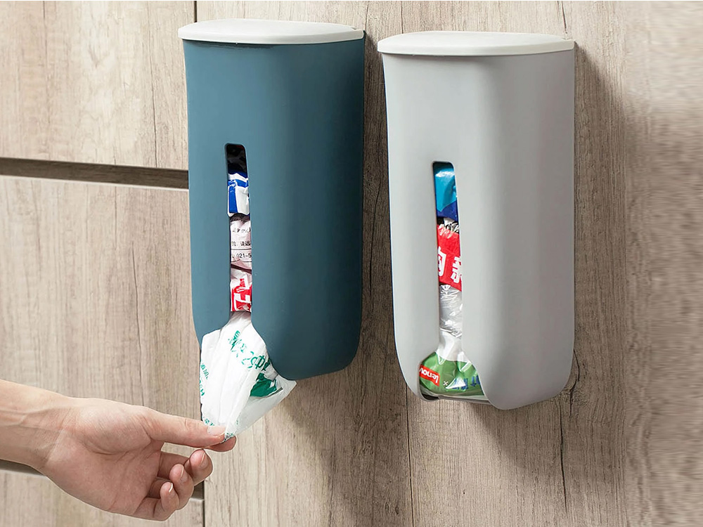 Kitchen Grocery Plastic Bag Holder Dispenser Wall Mounted Garbage Bag Holder Refillable Trash Bag Saver Kitchen... (1)