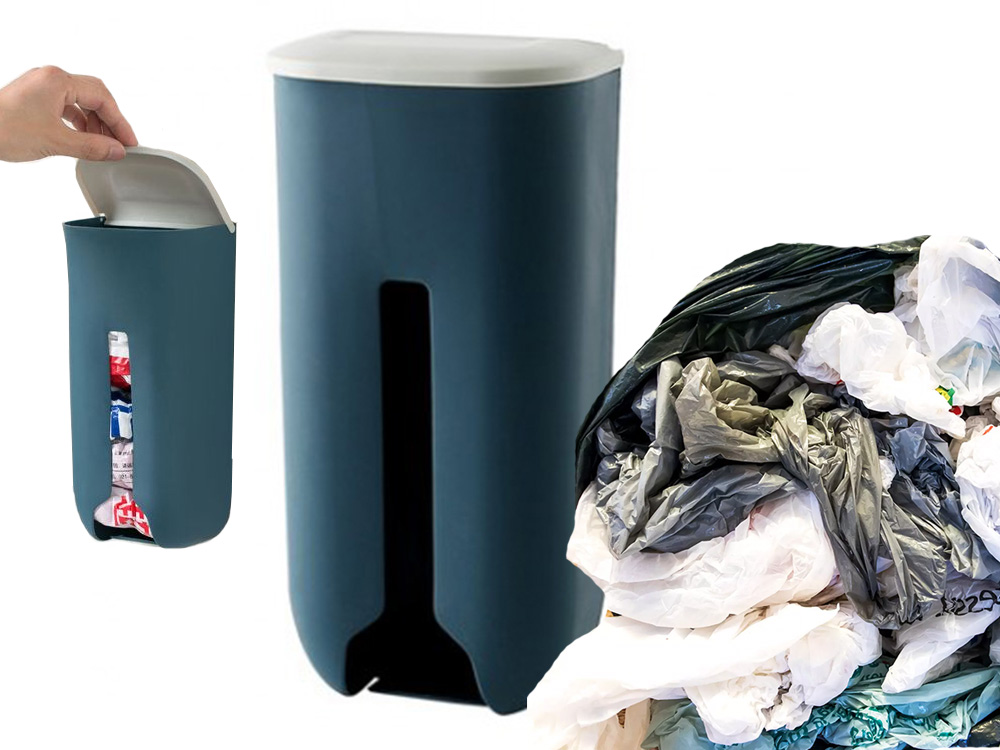 Kitchen Grocery Plastic Bag Holder Dispenser Wall Mounted Garbage Bag Holder Refillable Trash Bag Saver Kitchen... (5)