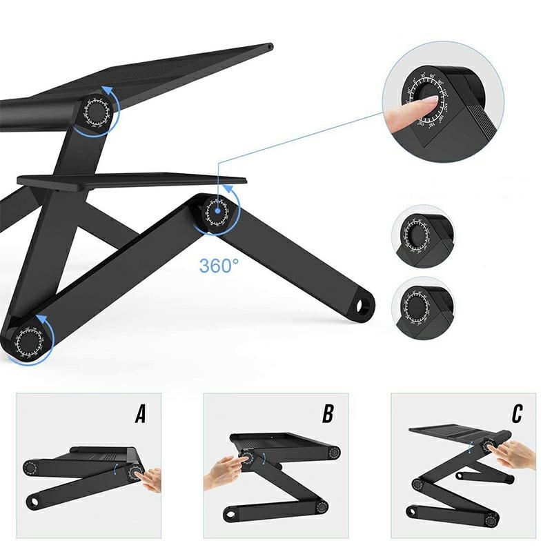 Adjustable Laptop Table for Bed with Cooling Fan and Mouse Pad (1)