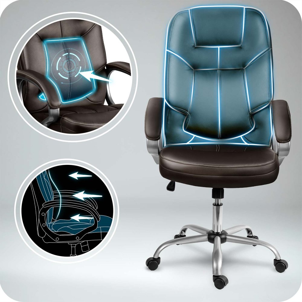 Sofotel Ergonomic Office Chair with Quilted High-Back, dark brown (2)