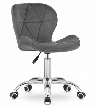 AVOLA Velvet Swivel Home Office Desk Chair, Grey