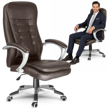 Sofotel Ergonomic Office Chair with Adjustable Recline, Swivel Desk Chair, Dark Brown