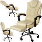 Ergonomic Office Chair with Reclining Function and Footrest Malatec 23287, Beige