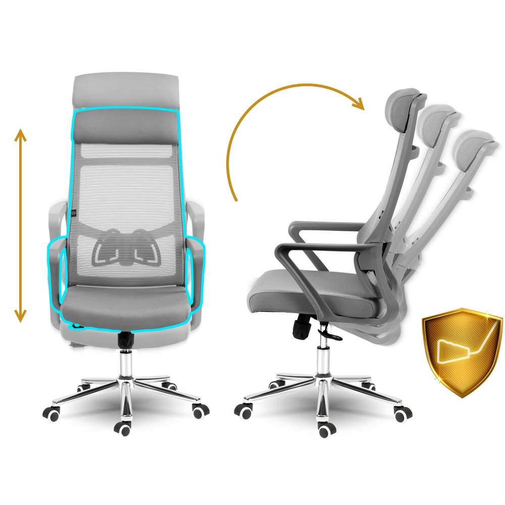 Sofotel Brema Ergonomic Mesh Office Chair, Grey (3)
