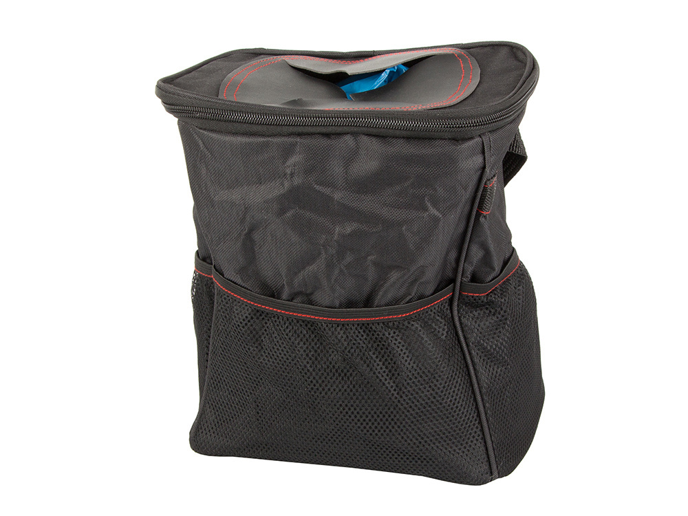 Leakproof Car Trash Can and Seat Back Organizer, Black (2)