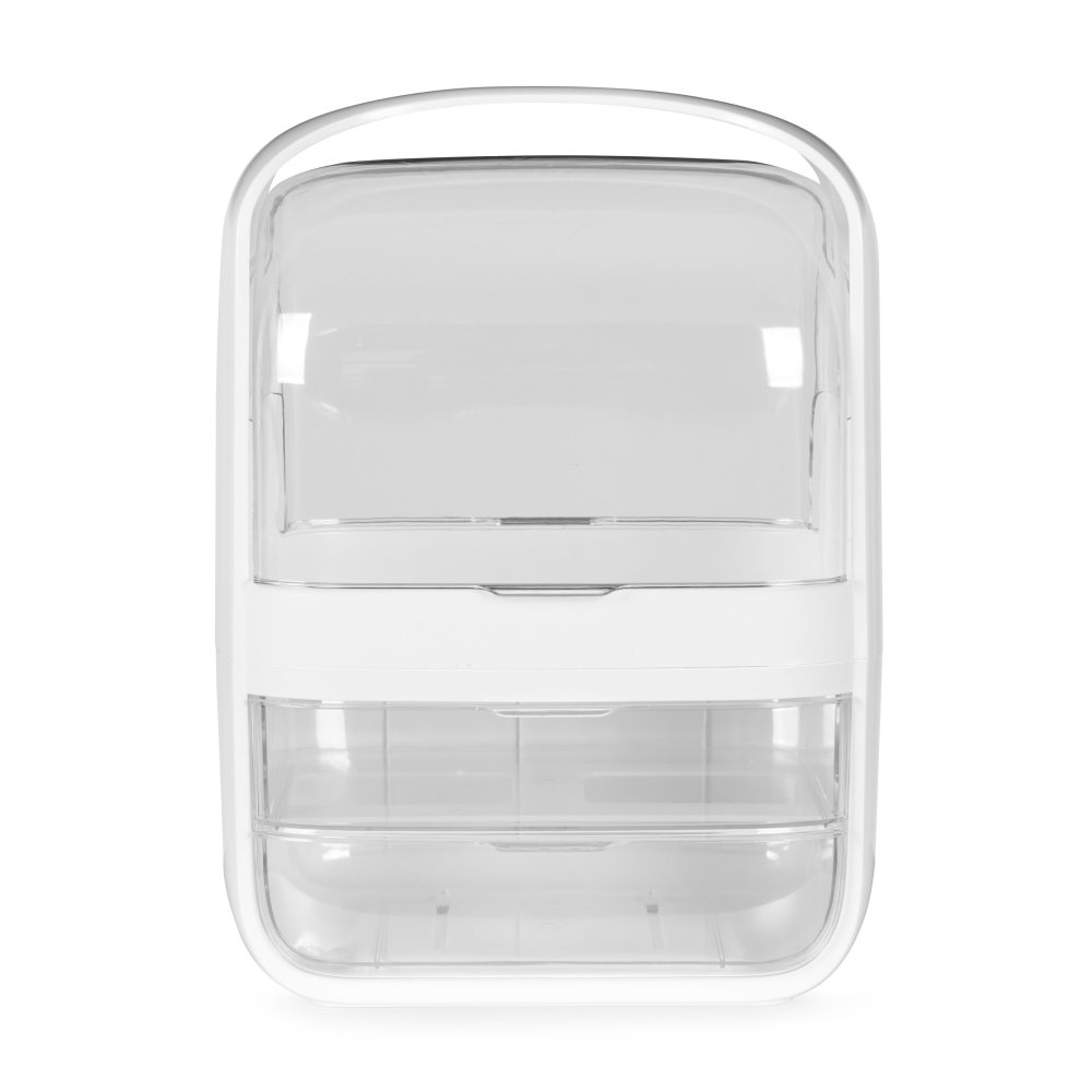 Makeup Organizer Storage Box with Drawers, White (0)