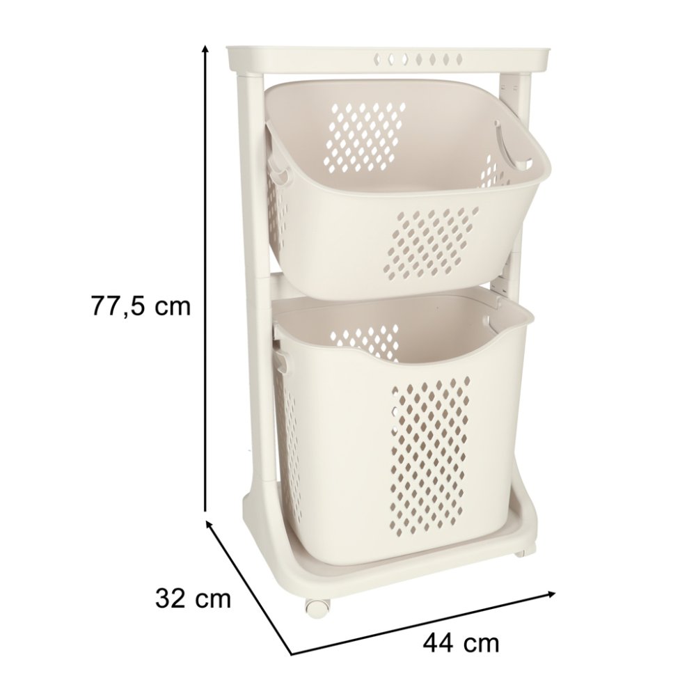 Floor Standing Double Deck Organizer Storage Baskets for Bathroom Kitchen on Wheels (1)