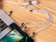3-in-1 USB cable with lightning, micro USB, Type-C connectors, 1.2m, silver