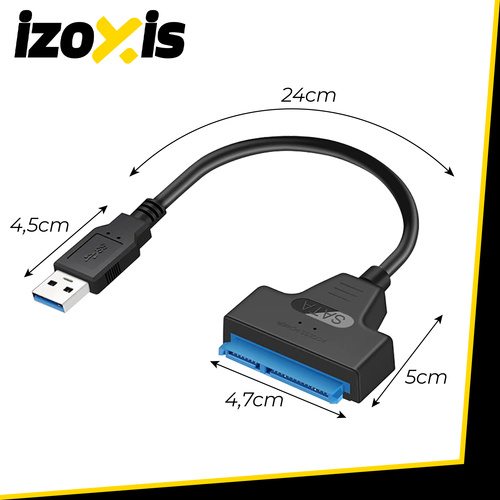 USB 3.0 to SATA Adapter Cable for 2.5" SSD and HDD Izoxis 26096 (1)