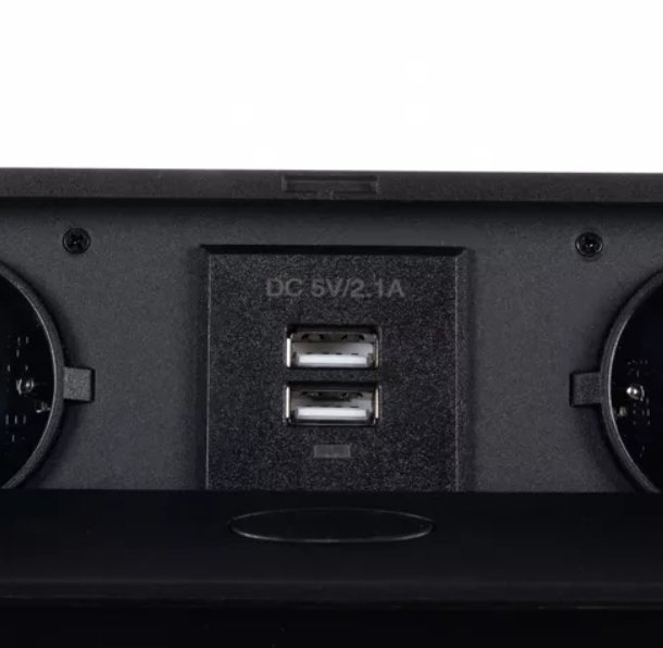Built-in Retractable Double Socket in the Tabletop with USB (3)