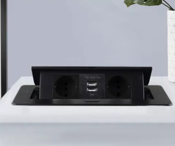 Built-in Retractable Double Socket in the Tabletop with USB (0)