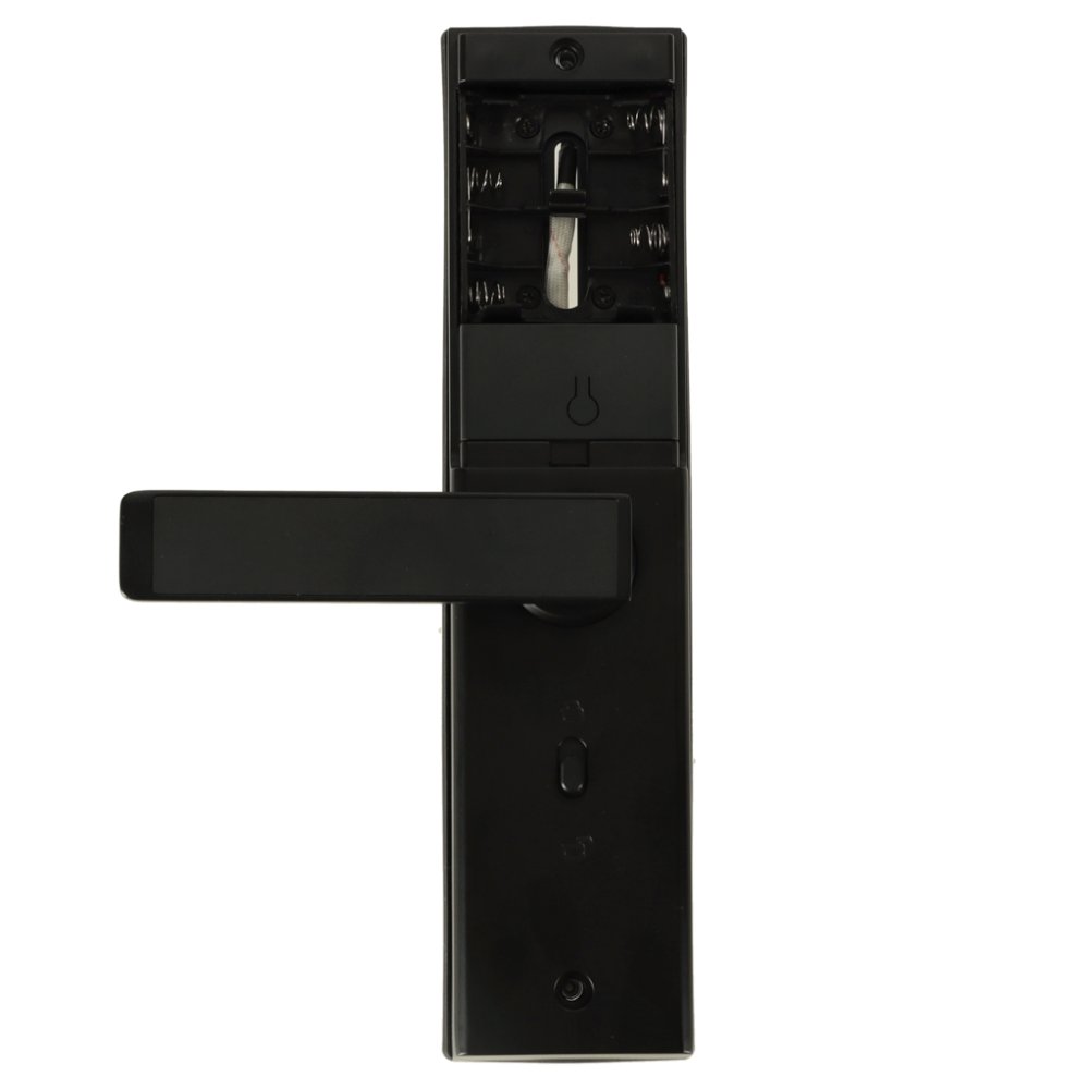 Smart Door Lock Handle with Fingerprint, Keypad, and Bluetooth, Black (1)