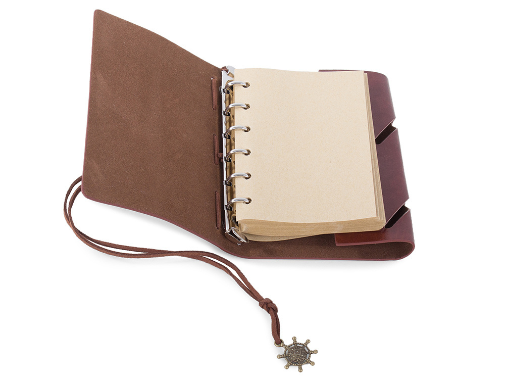 Vintage Traveler's Notebook Refillable Leather Journal Diary, Brown (2)