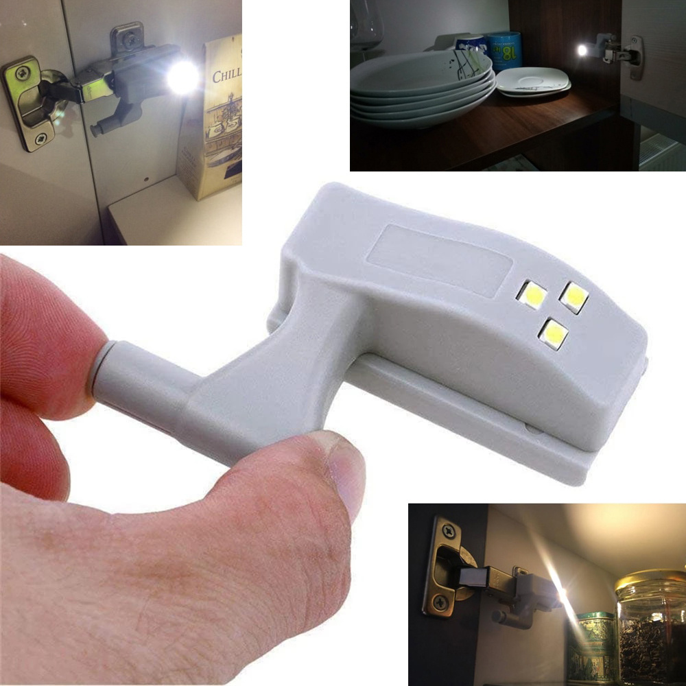 Furniture Hinge LED Sensor Light Cabinet Cupboard Closet Wardrobe Battery-powered Lamp (5)